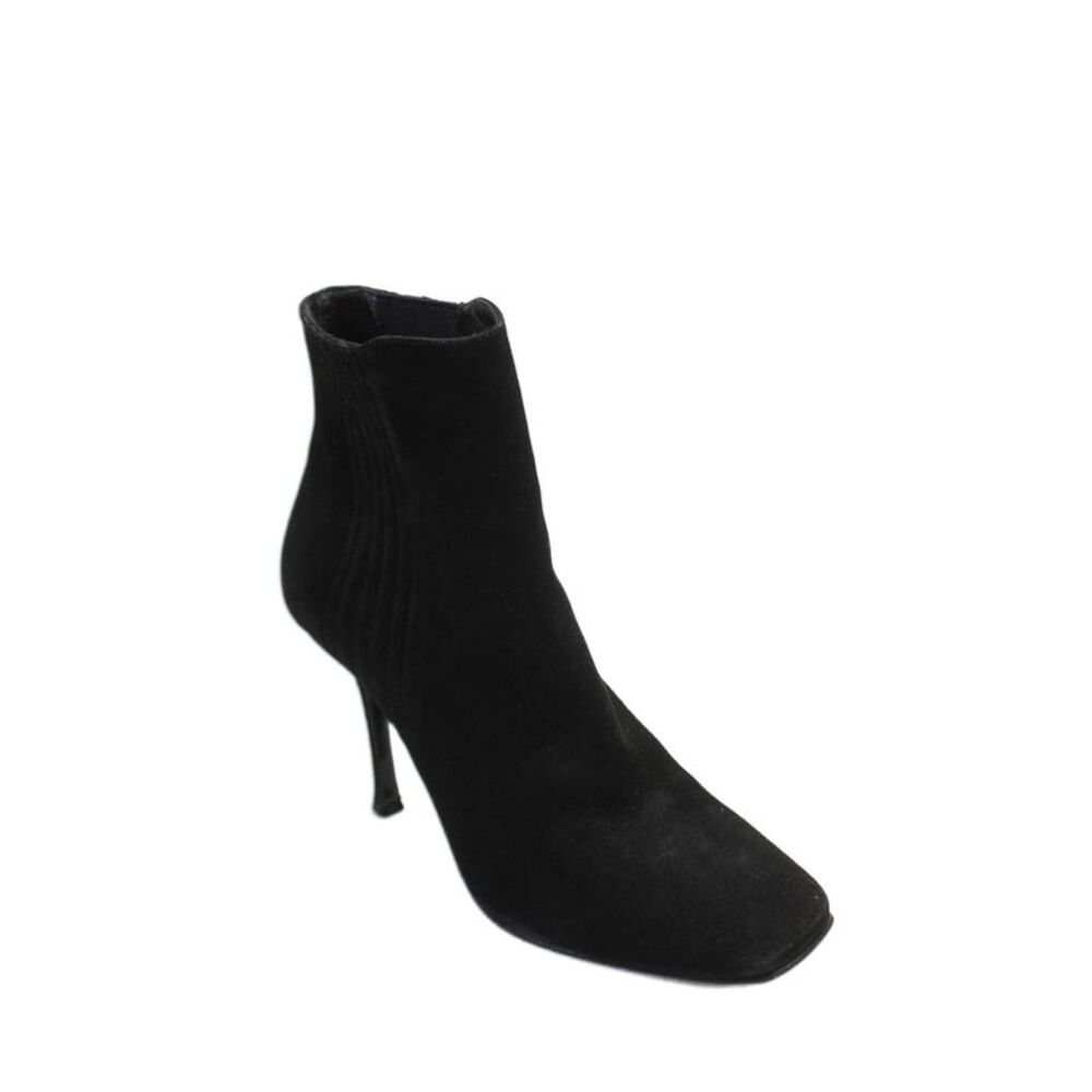 Lesilla Womens Suede Stretch Inset Pull On Ankle Boots Black Size 39 9